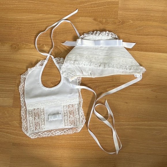 Vintage Lace Christening Baby Cap with Bundle